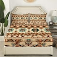 thumbnail image 3 of Western Bed&nbsp;Sheets&nbsp;Set Southwestern Sheets,Geometric Aztec Sheet&nbsp;Set Twin,Geometry Triangle Bedding&nbsp;Set Vintage Exotic Stripes Western Home Decor, 3 of 6