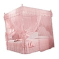 thumbnail image 1 of Princess Canopy Netting  Bed Curtain, Breathable Mesh, Lace Design, 3 Side Openings, Easy To Clean, For Ladies Bedroom Decoration, 1 of 8