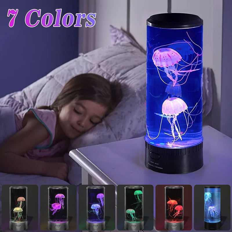 Details about   7 Color LED Fantasy Jellyfish Tank Lamp Night Light Desktop RGB Effect Light USB 