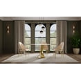 thumbnail image 3 of Set of 2 Champagne Color Faux Leather Dining Chair with Matte Gold Frame, 3 of 6