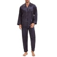 thumbnail image 2 of INSPIRAR CHIC Conjunto de Pijamas de 2 Piezas para Hombre con Botones y Estampado, Patrón Casual, Color Azul Marino, 2 of 6