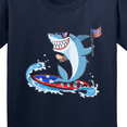 thumbnail image 4 of Inktastic Fourth of July Shark Surfing Youth T-Shirt, 4 of 5