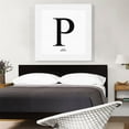 thumbnail image 2 of ARTCANVAS Modern Black and White Gray Serif Alphabet Letter P Canvas Art Print - Size: 36" x 36" (1.50" Deep), 2 of 9