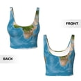 thumbnail image 5 of Xecao Earth View World Map for Sports Bra with Removable Pads, Crop Tank Top Design, Women's Longline Sports Bra - Non-Wired - XX-Large, 5 of 9