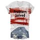 thumbnail image 1 of letras de halloween de manga tres cuartos casuales de moda para mujer, top con estampado de cara de fantasma rojo oscuro / 5xl, 1 of 5