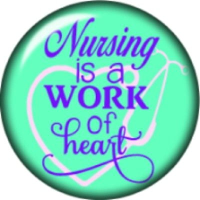 Snap button Nursing is a work of the heart 18mm Cabochon chunk charm