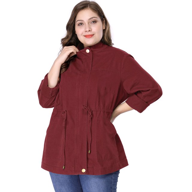 Chaqueutilitarcon cordón cuello alto talgrande pamujer BorgoXXL