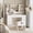 White with Charging, variant on Vabches Modern Vanity Desk Set with Large Mirror and Stool, Large Makeup Table Set with 3 Drawers, 2 Cabinets & Storage Stool, Adjustable Lighting Colors