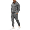 thumbnail image 4 of Stamzod 2 Piece Track Suits Mens Casual Athletic Outfits Long Sleeve Hooded Sweatshirt Cargo Pants Set Fall Winter Sweatsuits for Men, 4 of 9