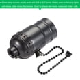 thumbnail image 4 of Uxcell 1/8IP Thread Screw Pull Switch Bulb Holder E26 E27 Lamp Socket Black 2 Pack, 4 of 5
