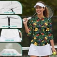 thumbnail image 6 of Uorisanigo Hawaiian Parrot Women's Golf Top Size S Soft Casual Long Sleeve Golf Polo Shirts with Zipper Versatile Quick Dry Athletic Tops for Workout Sports Comfortable Pullover, 6 of 7