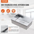 thumbnail image 2 of Kitchen Sink VEVOR 304 Stainless Steel Top Mount 33-inch, 2 of 9