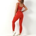 thumbnail image 2 of SWSMCLT Women's 2 Piece Outfits Crop Tank Tops and Athletic Workout 2Pcs Sexy Lounge Sets High Waisted Leggings Yoga Set Seamless Sporty U Neck Activewear Red Medium, 2 of 5