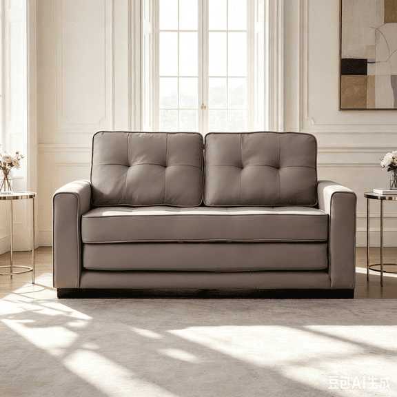 58"W x 29"D x 32"H Tufted Convertible Sofa Bed, Wooden Frame Upholstered Pull Out Sleeper Loveseat, Multi Purpose Couch Sleeper for Residential & Commercial Space