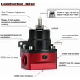 thumbnail image 4 of Adjustable Fuel Pressure Regulator Kit 3-70PSI with AN8 Feed Port and AN6 Return Port (red+black), 4 of 11