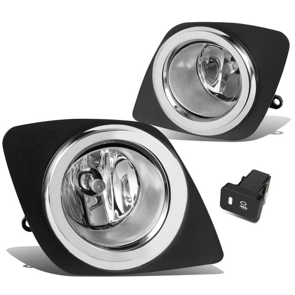 DNA Motoring FL-ZTL-150-CH For 2009 to 2012 Toyota RAV4 XA30 Pair Bumper Driving Fog Lights w/Bezel & Switch ( Clear Lens) 10 11