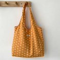 thumbnail image 2 of Mwjwdo Women's Polka Dot Print Retro Underarm Tote Bag, Lightweight Soft Fabric Single Shoulder Shopper Handbag Yellow, 2 of 8
