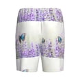 thumbnail image 5 of Easygdp Lavender and Butterfly Men's Short Pajama Pants, Sleep Shorts, Household Pants, Casual Pants with Pockets - XX-Large, 5 of 9