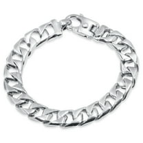 Pompeii Men's Curb Link 14k Gold (63gram) or Platinum (101gram) 10.5mm Bracelet 8.5" (,)