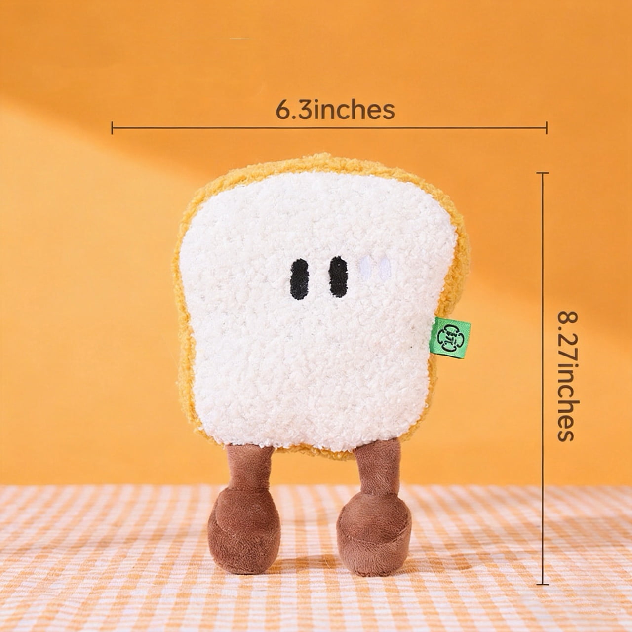 Cute Toast & Fried Egg Plush Dog Toys, Squeaky Interactive Pet Toys for Small Medium Large Dogs, Soft Stuffed Chew Toys for Teething, Durable Washable Puppy Gifts