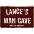 thumbnail image 1 of LANCE'S Man Cave Red Grunge Sign 12 x 18 Matt Finish Metal Sign 112180003195, 1 of 1