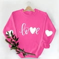 thumbnail image 5 of BLTIBY Valentine Sweatshirts for Women Love Heart Graphic Sweater Long Sleeve Crew Neck Pullover Blouse Fashion Casual Valentines the Day Tops Hot Pink 2 M, 5 of 9