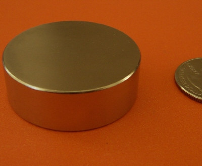 Rare Earth Magnets 1.5 in x 3/8 in N42 Neodymium Disc