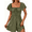 army green, variant on Women Square Neck Flutter Short Sleeve Smocked Romper with Pockets