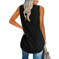 thumbnail image 2 of Langwyqu Summer Sleeveless Women V Neck Casual Tank Tops Solid Shirt, 2 of 4
