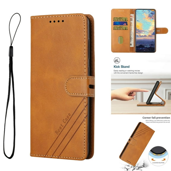 Compatible for Samsung Galaxy S23 Wallet Case with Card Slots Holder Magnetic Flip Cover, Luxury PU Leather Soft Silicone Shockproof Kickstand Folio Case for Samsung Galaxy S23,Yellow