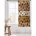 thumbnail image 3 of Sheer Curtains 72 Inches Long, Yellow Brown Semi Sheer Curtains Light Filtering Window Treatment, Farmhouse Dog Paw Vintage Privacy Voile Drapes for Living Room Bedroom 52x72 Inch, 3 of 7