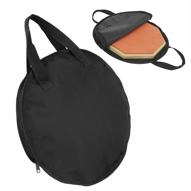 Bolsa portátil para almohadilla de práctica de tambor tonto de 14 pulgadas, bolsa de transporte de tela Oxford negra, estuche