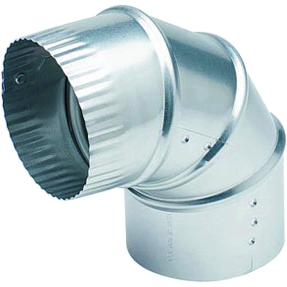 Aluminum Dryer Vent Elbow, Fully Adjustable, 4", Silver (DE904), 4
