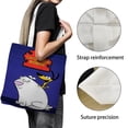 thumbnail image 3 of 2 Stupid Dogs Bolso de tela con estampado de lienzo para mujer, bolsa de compras reutilizable y estética, con cremallera interior, regalo para mujer,38*45cm., 3 of 6