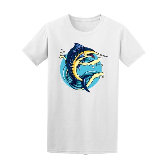 Marlin Fish With Waves Tee Men's -Image by Shutterstock