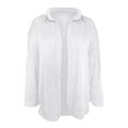 thumbnail image 5 of Womens Summer Outfits, Women Blouses, Trendy Women Shirts Casual Loose Fit Button Up Top Comfortable Wavy Texture Stylish Fashion for Everyday Wear, 5 of 8