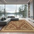 thumbnail image 2 of ODIKA 8'x10' Ultra-Soft Area Rug, Vintage Web Traditional Ornate Teardrop Motif Dense Carpect Deepburgundy None Washable, Bare feet friendly, Silk-Touch for Bedroom, Under Sectional, 2 of 7
