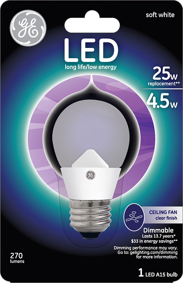 GE LED 4.5W A15 Ceiling Fan Bulb 1pk