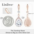 thumbnail image 3 of Linawe Wedding Earrings Rose Gold, Imitation Diamond Dangle Rhinestone Drop Earrings for Women Trendy, Cubic Zirconia Chandelier Earrings Crystal Teardrop Jewelry Set, 3 of 7