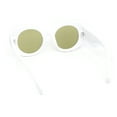 thumbnail image 4 of Womens Classy Plaid Arm Thick Plastic Round Mod Retro Sunglasses White - Green, 4 of 4