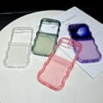 thumbnail image 4 of Clear Case for Samsung Galaxy Z Flip 5 (2023), Cute Curly Wave Frame Shape Soft Slim Shockproof Protective Phone Case for Samsung Z Flip 5,Purple, 4 of 7