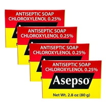 Asepso Antibacterial Bar Soaps, Original Scent, 4 Pack, 80g/2.8 oz Each, Deodorizing, Clearing