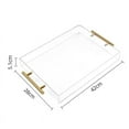 thumbnail image 2 of Clear Serving Tray -Spill Proof- Acrylic Decorative Tray Organiser for Ottoman Coffee Table Countertop with Round Handles 12x16 Inches Platter Board, 2 of 5