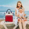 thumbnail image 3 of PouchPort Diaper Bag Backpack, Baby Travel Backpack with Insulated Bottle Pocket, Unisex, Blue+Red, 3 of 9