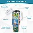 thumbnail image 2 of Yayeee 40oz Stainless Steel Tumbler with Straw and Handle Double-Wall Insulated Travel Water Bottle, Blue Seaside, 2 of 8