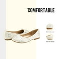 thumbnail image 3 of Dream Pairs Kids Girls Fashion Dance Shoes Slip-On Shoes Children Party Dress Flat Shoes Nina-100 Ivory/Satin Size 4, 3 of 5