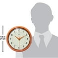 thumbnail image 6 of Infinity Instruments 9.5In Retro Analog Aluminum Metal Wall Clock, Orange, 6 of 6