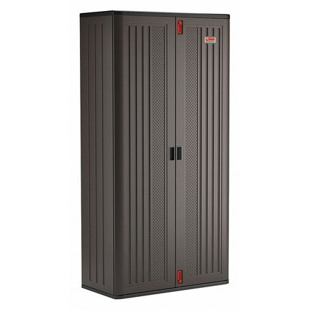 

Suncast 80-inch x 40-inch 4-Shelf Storage Cabinet Locker Black Resin Garage Cabinet