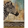 thumbnail image 2 of Pinto, Patricia 25x32 White Modern Wood Framed Museum Art Print Titled - Madagascar Safari with Blue II (Zebra), 2 of 4