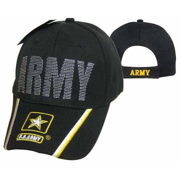 US Army Strong Black Stitched Letters Embroidered Cap Hat Licensed CAP595C TOPW